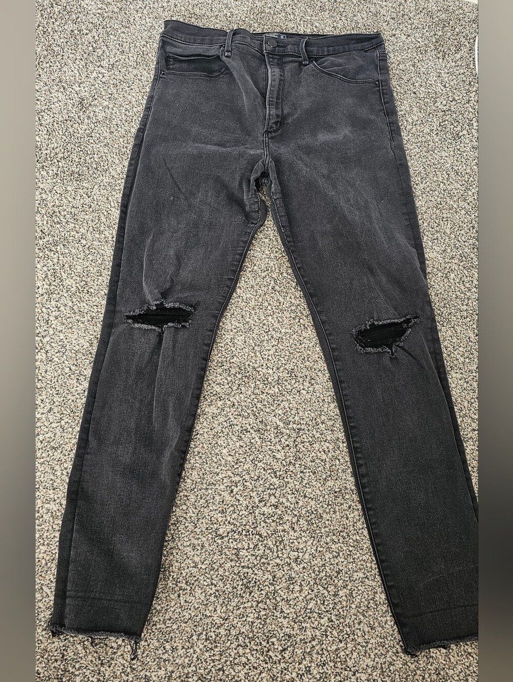 Abercrombie & Fitch Women's Charcoal Washed Jeans